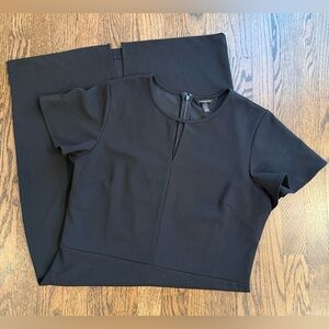 Banana Republic Factory Black Flutter Sleeve Sheath Work Dress 14T